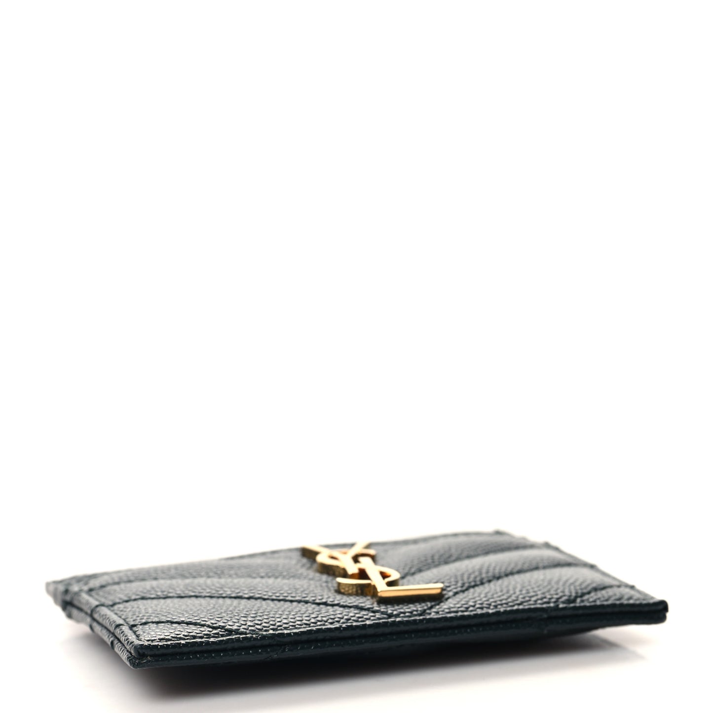 Grain De Poudre Matelasse Chevron Monogram Credit Card Case Algae