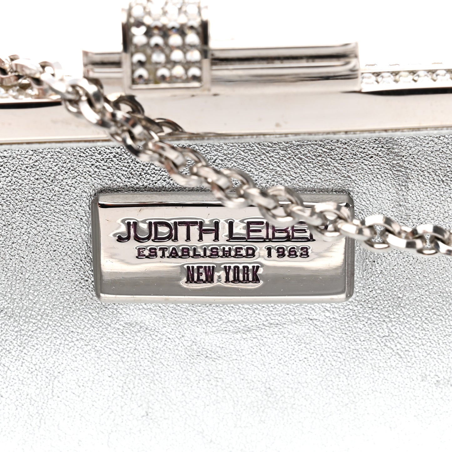 Swarovski Crystal Minaudiere Clutch Silver