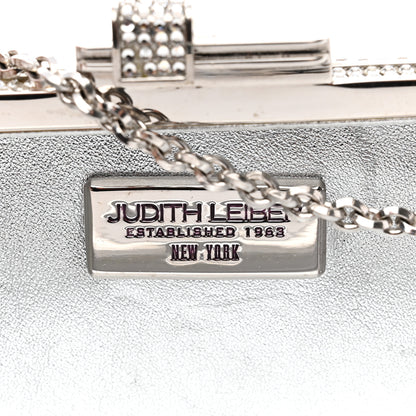 Judith Leiber Swarovski Crystal Minaudiere Clutch Silver 6 of 9