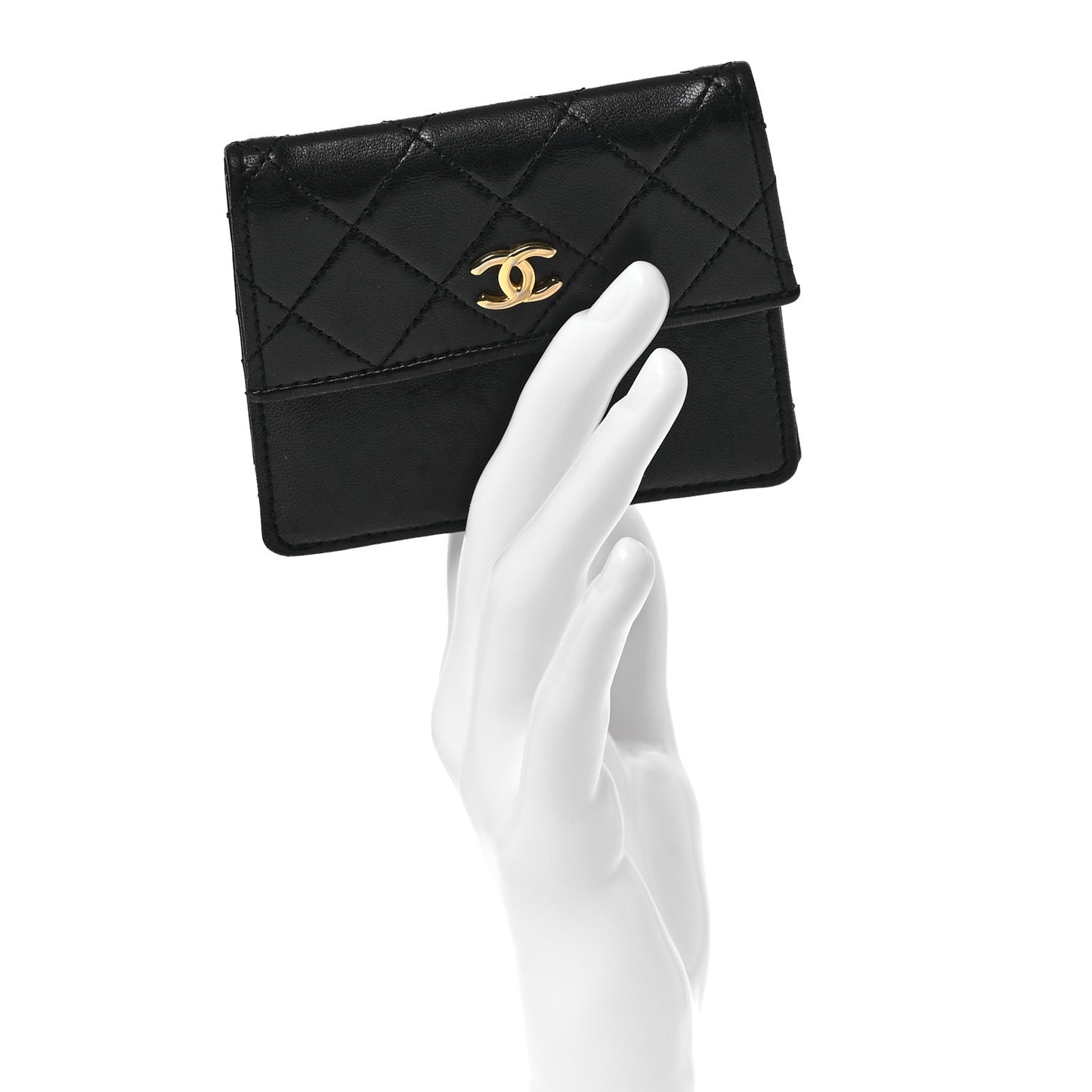 Lambskin Quilted Coin Purse Black