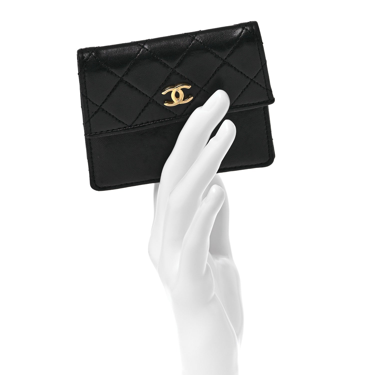 Chanel Lambskin Quilted Coin Purse Black 1 of 7