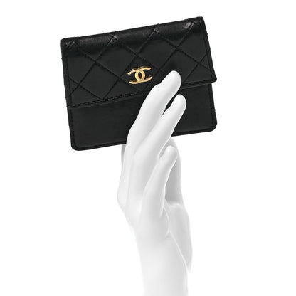 Chanel Lambskin Quilted Coin Purse Black 1 of 7