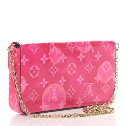 Louis Vuitton Vernis Valentine Pochette Felicie Chain Wallet Fuchsia 4 of 13