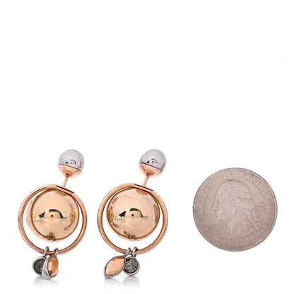 Christian Dior Pearl Crystal Mise En Dior Tribal Dangle Earrings Gold Silver 2 of 4