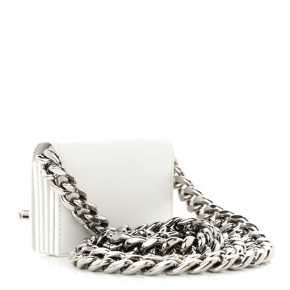 Alexander McQueen Smooth Calfskin Micro The Four Ring Knuckle Chain Shoulder Bag White 3 of 11