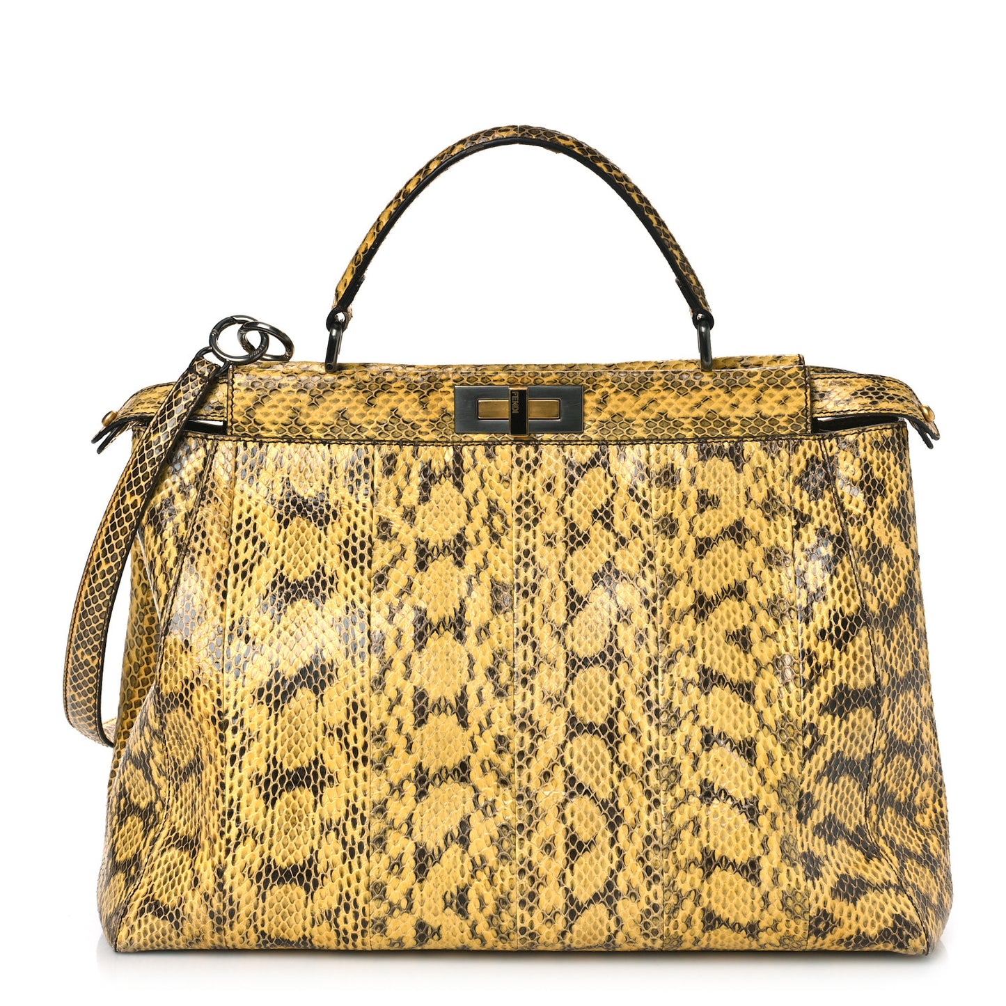 Snakeskin Large Peekaboo Iconic Satchel Yellow