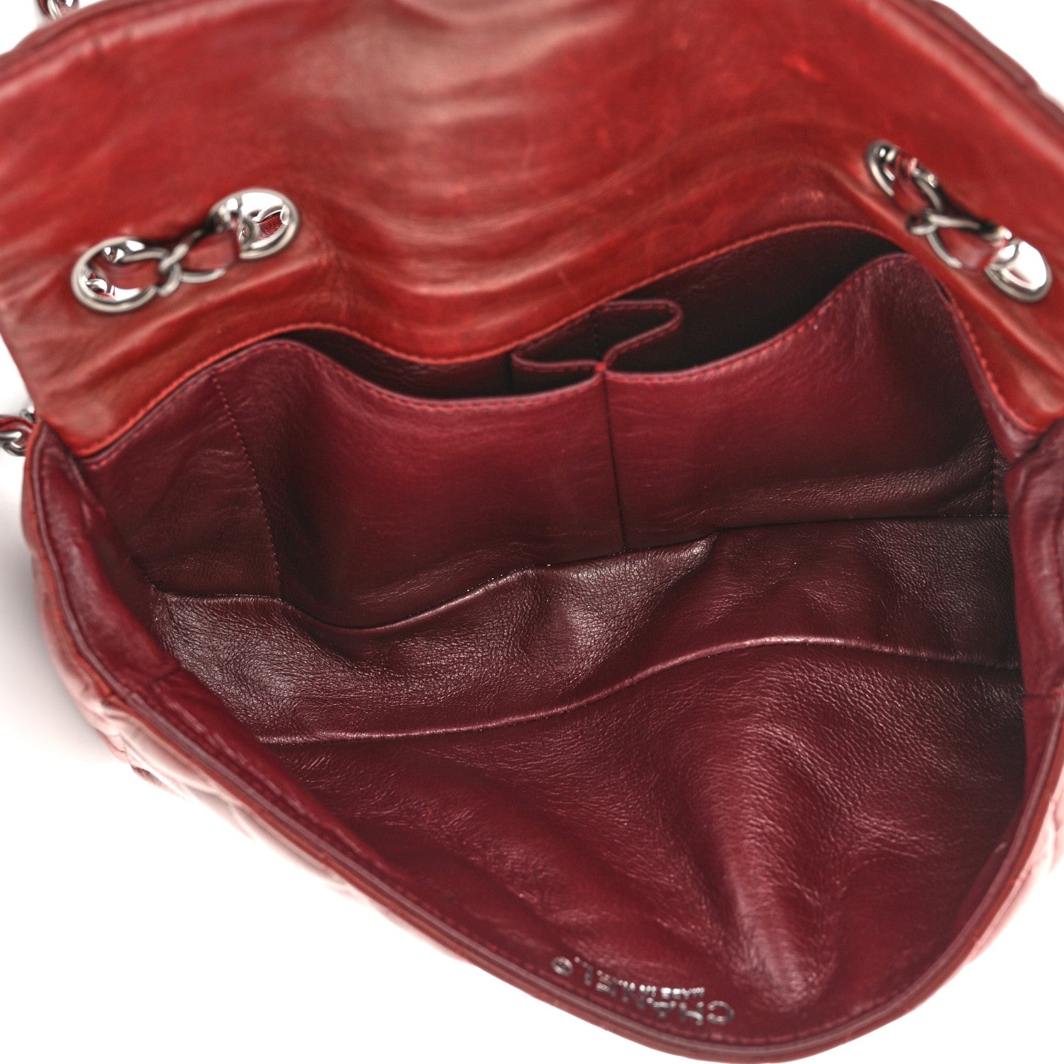 Chanel Lambskin Quilted East West Flap Dark Red 5 of 10