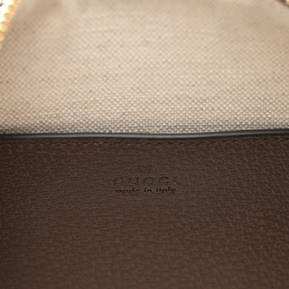 Gucci GG Supreme Monogram Textured Dollar Calfskin Web Mini Ophidia Top Handle Bowler Bag Beige Ebony New Acero 6 of 11