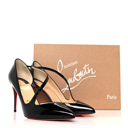 Christian Louboutin Patent Jumping Cross 85 Pumps 39 Black 8 of 8