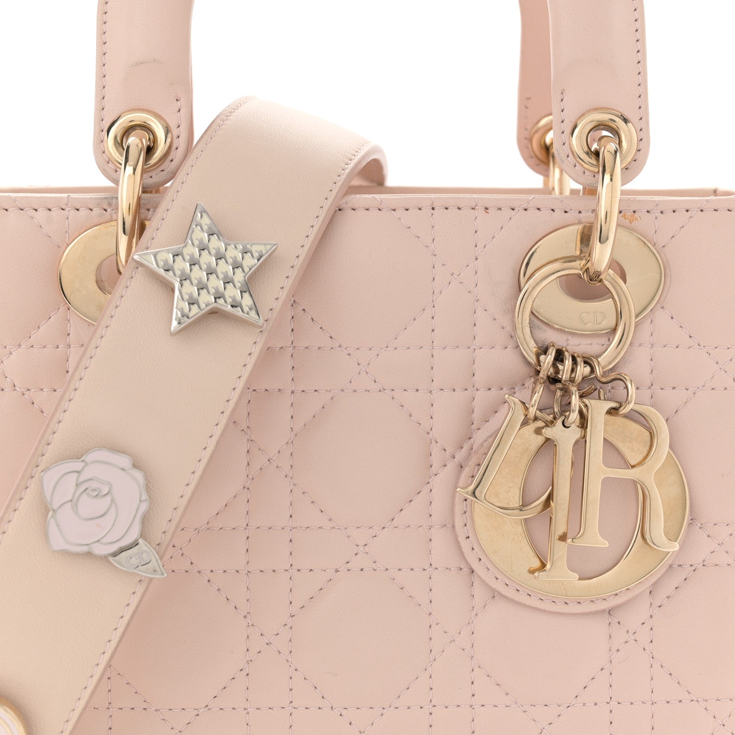 Christian Dior Lambskin Cannage Small Lucky Badges My Lady Dior Light Pink 8 of 17