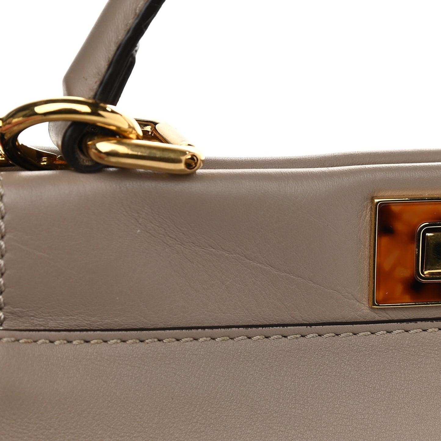 Vitello Seta Plexiglass Tortoise Medium Peekaboo Iconic Satchel Tortora