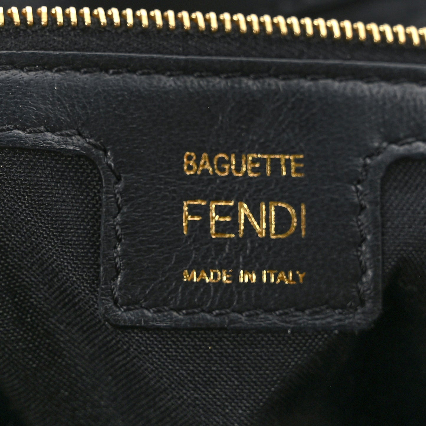 Nappa FF 1974 Embossed Large Baguette Black