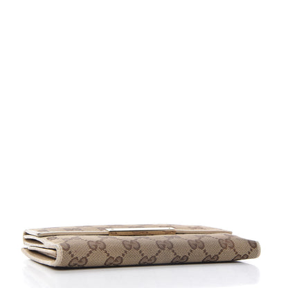 Gucci Monogram Metal Bar Continental Flap Wallet Off White 4 of 13