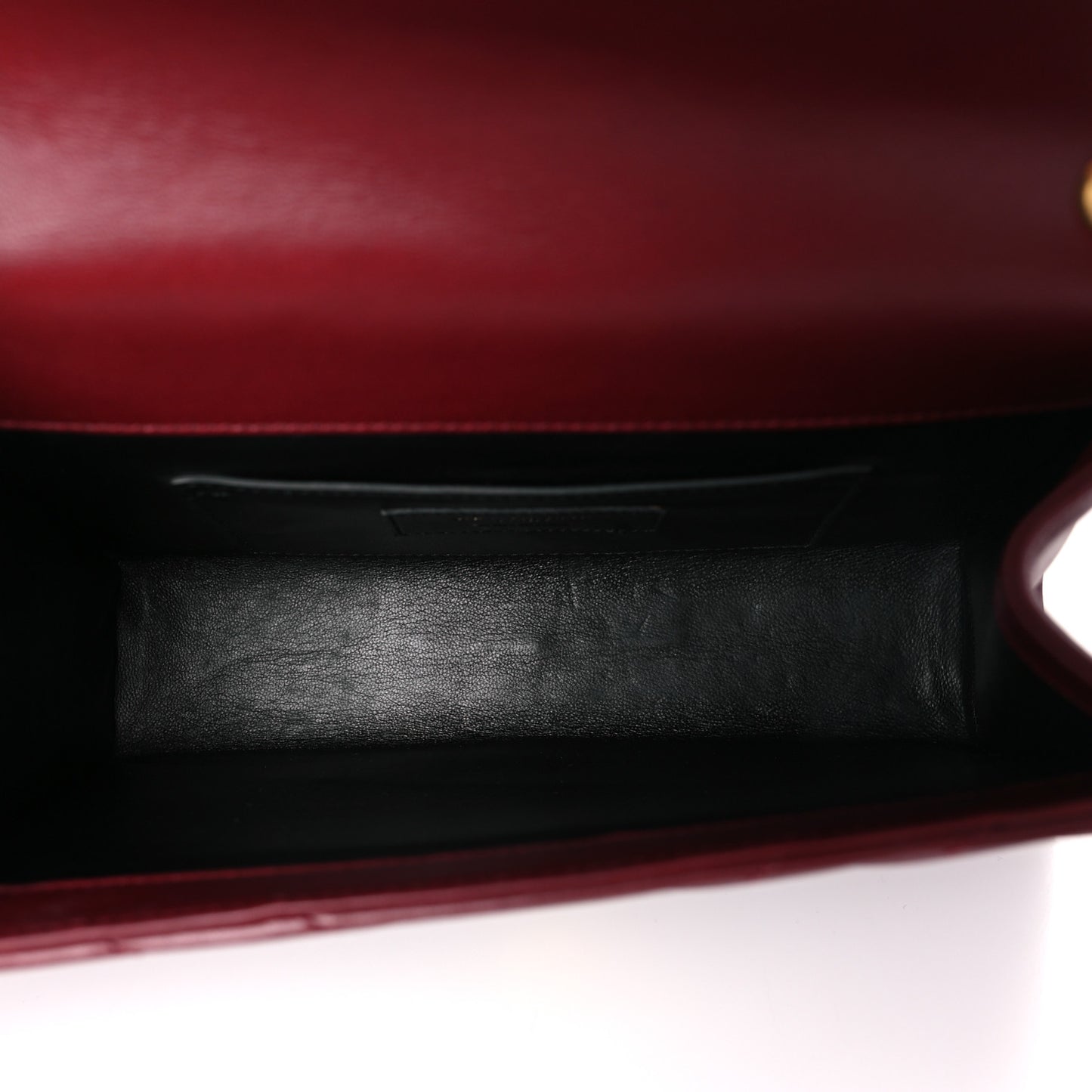 Lambskin Matelasse Chevron Small Monogram Satchel Oxblood