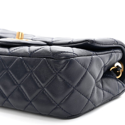 Chanel Lambskin Quilted Mini Pearl Crush Rectangular Flap Navy Blue 10 of 11