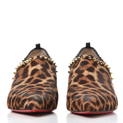 Christian Louboutin Pony Hair Leopard Print Vicky 45 Booties 39 Bronze 2 of 17