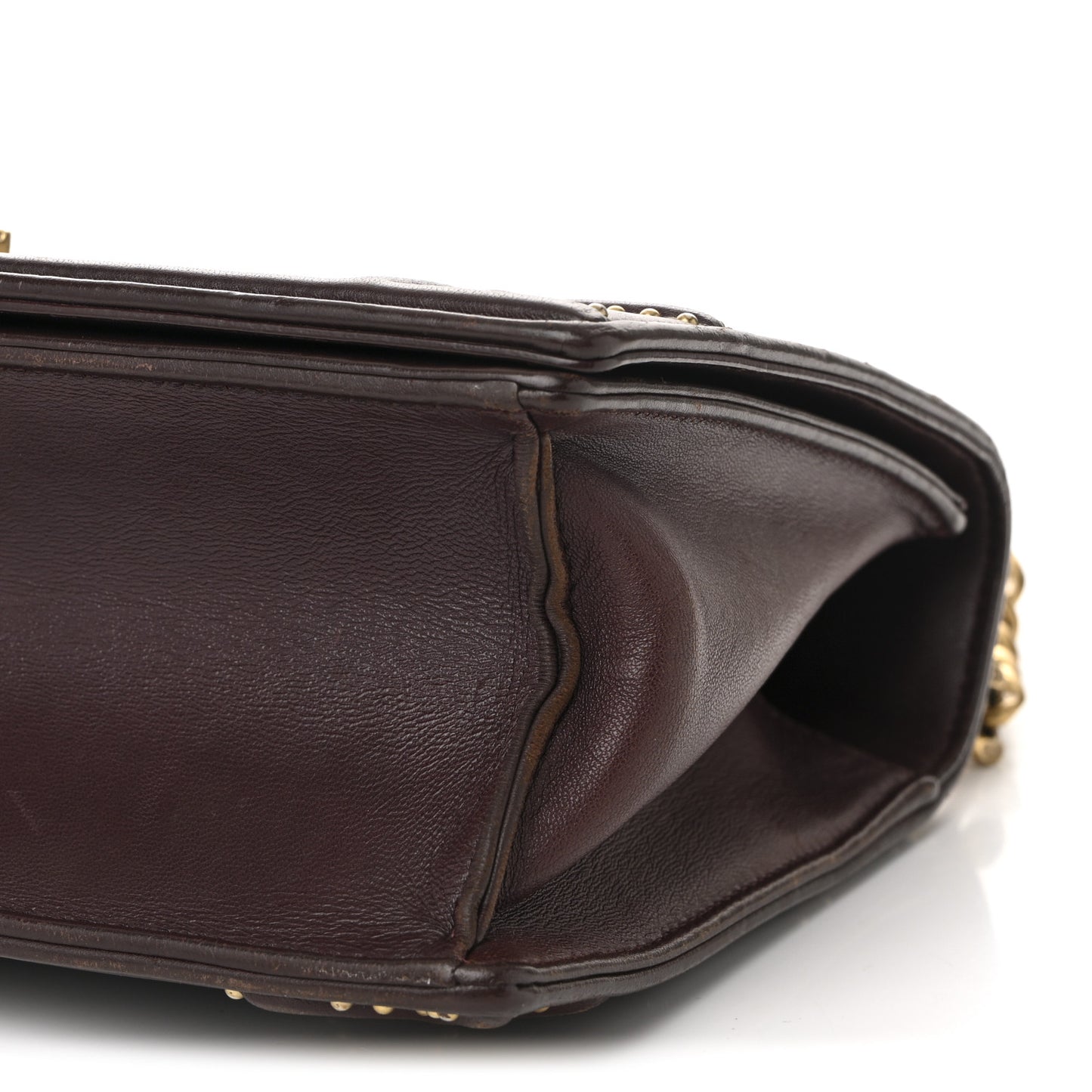 Lambskin Studded Medium Diorama Flap Bag Burgundy