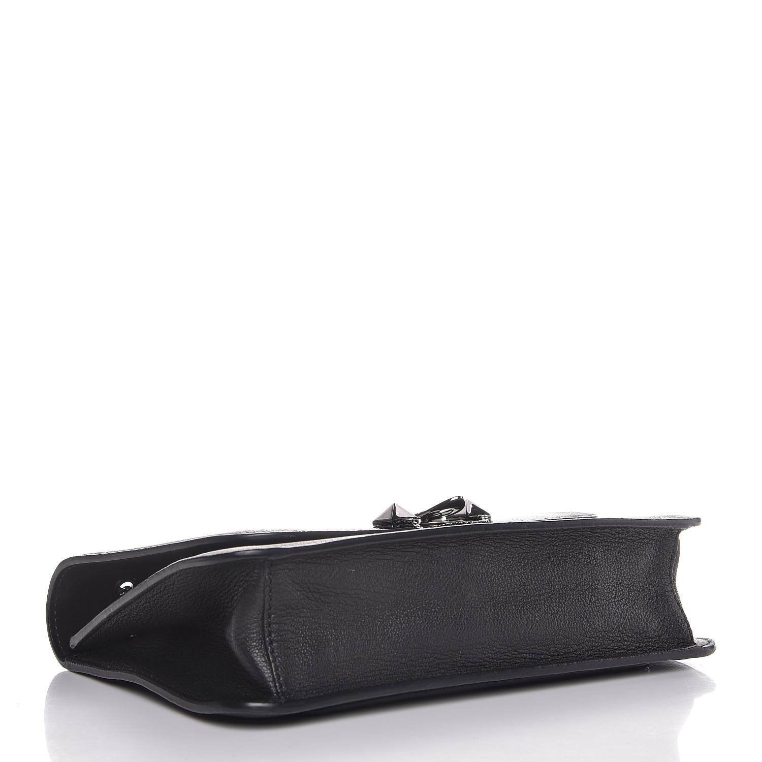 Valentino Garavani Patent Pebbled Calfskin Medium Rockstud Demilune Shoulder Bag Black 4 of 6