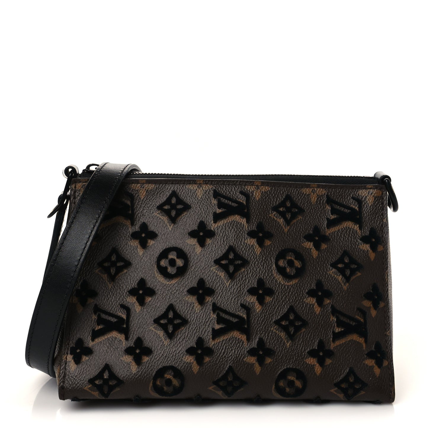 Monogram Tuffetage Triangle Messenger Black