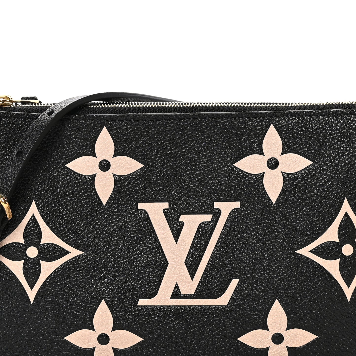 Empreinte Monogram Giant Double Zip Pochette Black Cream
