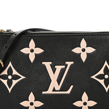 Louis Vuitton Empreinte Monogram Giant Double Zip Pochette Black Cream 9 of 13