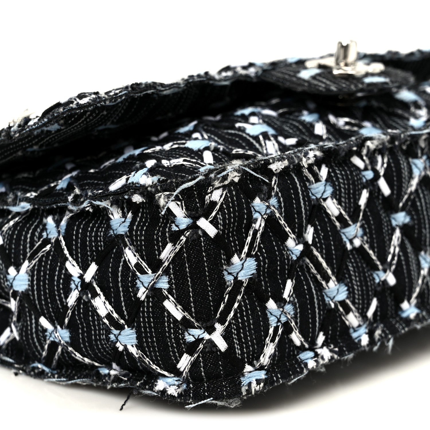 Chanel Denim Woven Medium Flap Light Blue 10 of 11