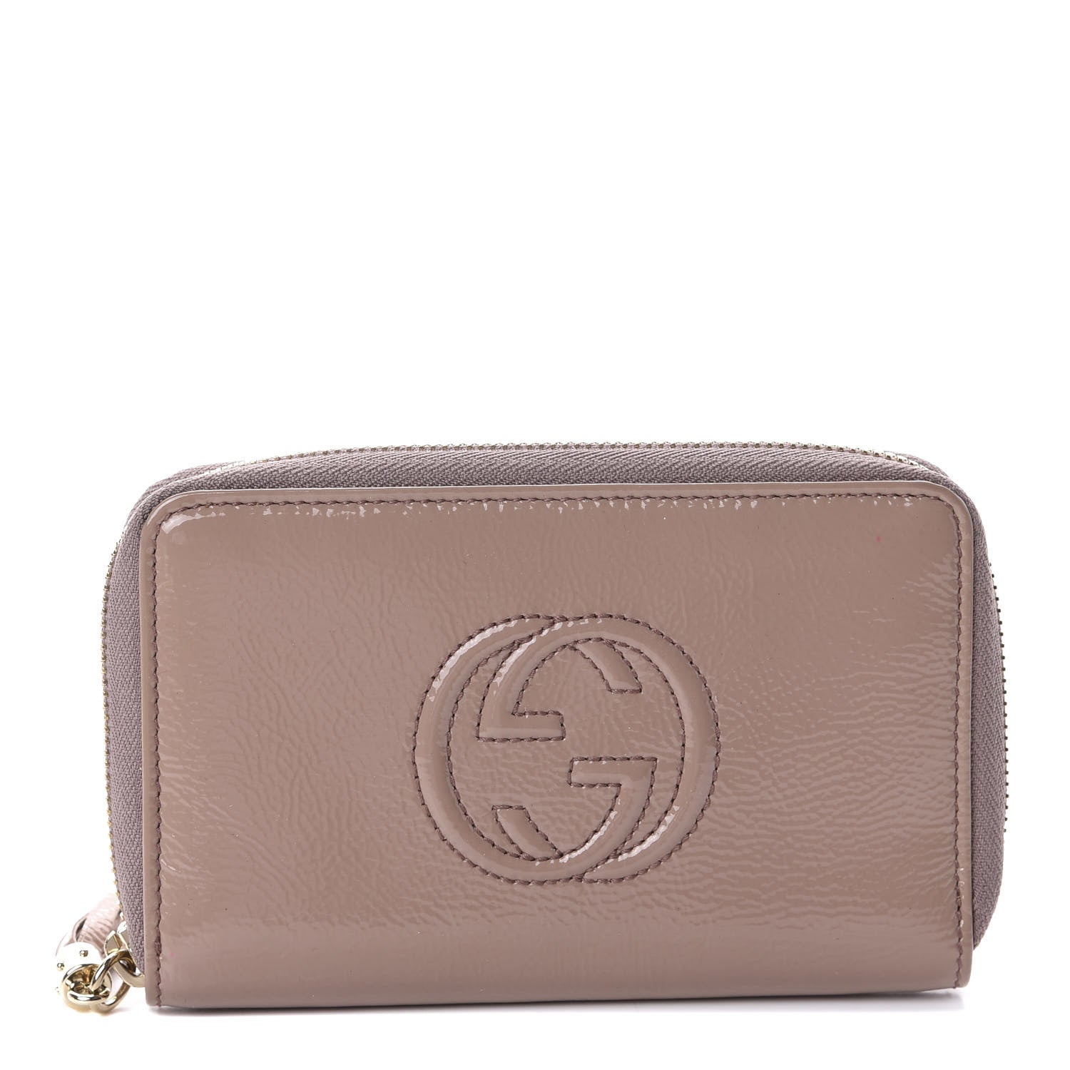 Gucci Patent Medium Soho Zip Around Wallet Dark Cipria 1 of 6