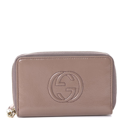Gucci Patent Medium Soho Zip Around Wallet Dark Cipria 1 of 6