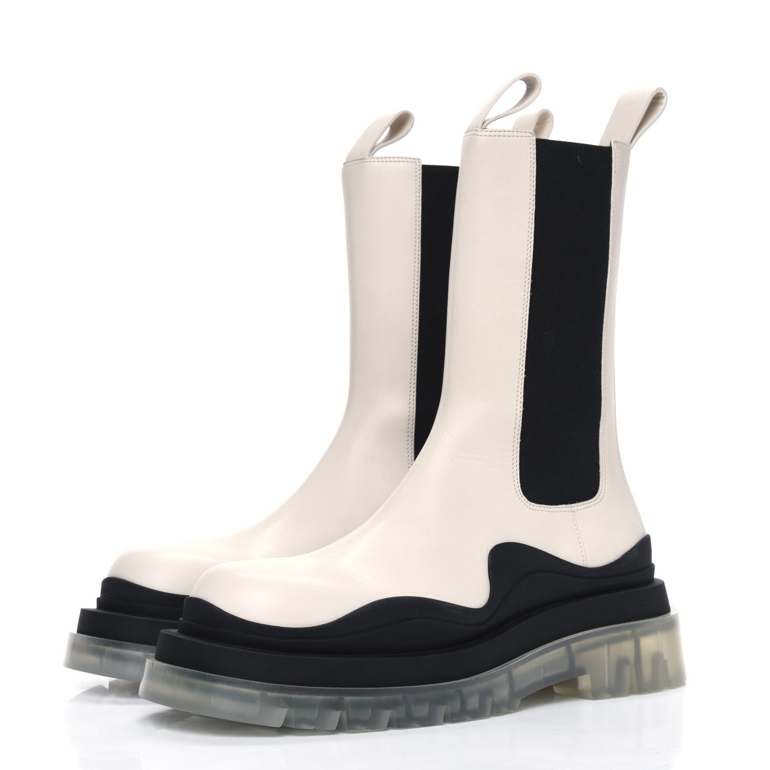 Bottega Veneta Calfskin The Tire Chelsea Boots 40 Wax Black Transparent 3 of 6