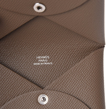 Hermes Epsom Calvi Card Case Etoupe 8 of 13