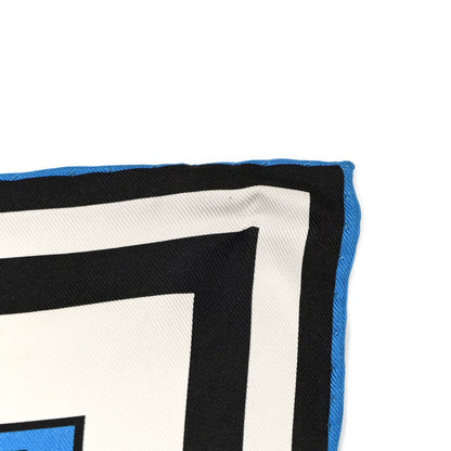 Hermes Silk Carre Wow Double Face Scarf 90 Bleu Vert Bleu Dur 5 of 6