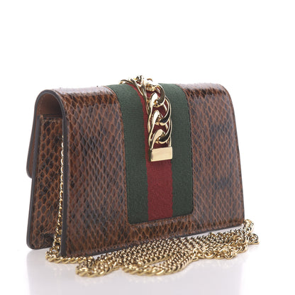 Gucci Elaphe Web Floral Embroidered Super Mini Sylvie Chain Shoulder Bag Cuir Multicolor 3 of 11