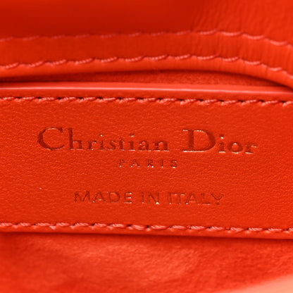 Christian Dior Lambskin Cannage Micro Lady Dior Orange 6 of 9