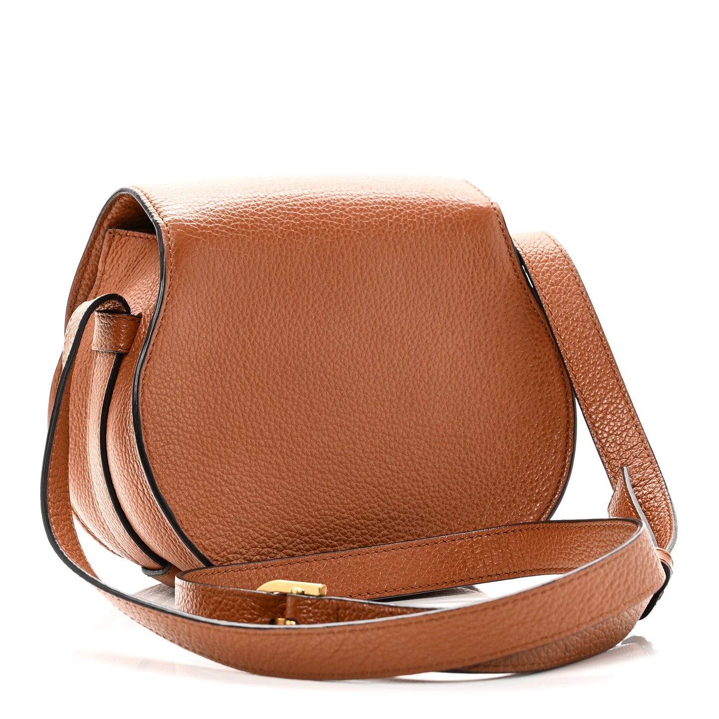 Calfskin Mini Marcie Round Crossbody Bag Tan