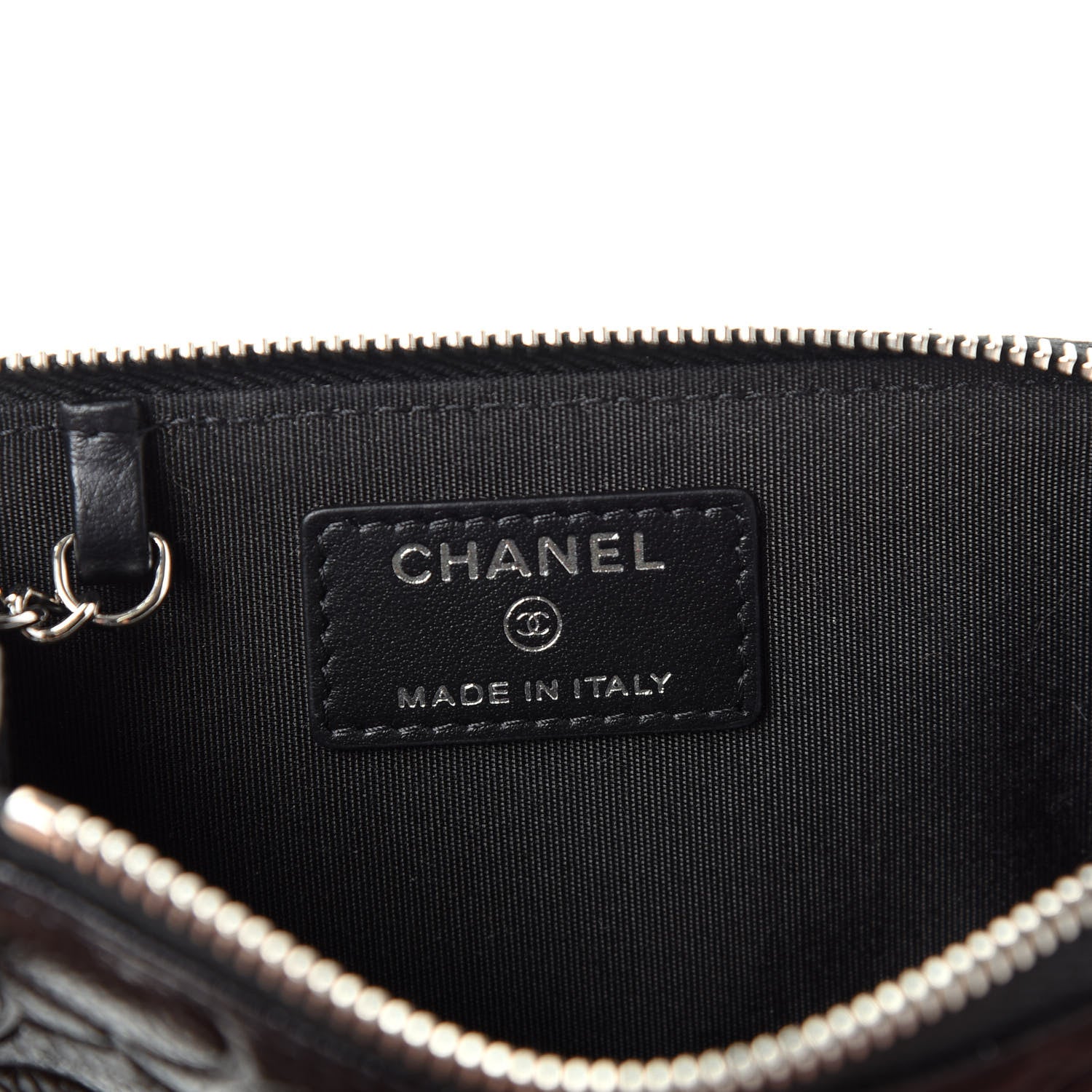 Chanel Caviar Camellia Embossed Key Holder Case Black 6 of 8