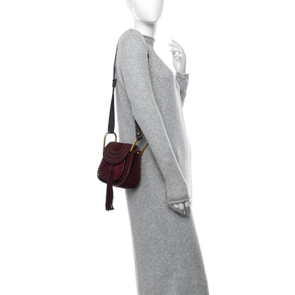 Chloe Suede Calfskin Braided Mini Hudson Shoulder Bag Sienna Red 2 of 10