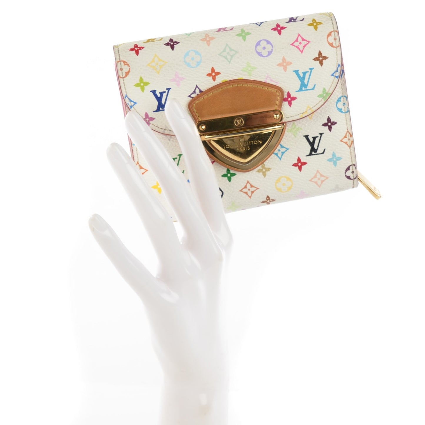 Monogram Multicolor Joey Wallet White Litchi