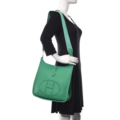 Hermes Taurillon Clemence Evelyne GM Vert Menthe 2 of 10