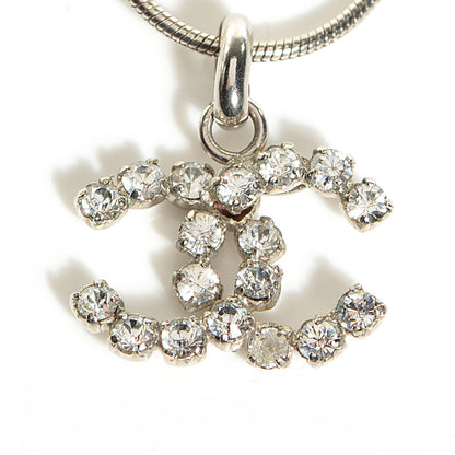 Chanel Crystal CC Necklace Silver 8 of 10