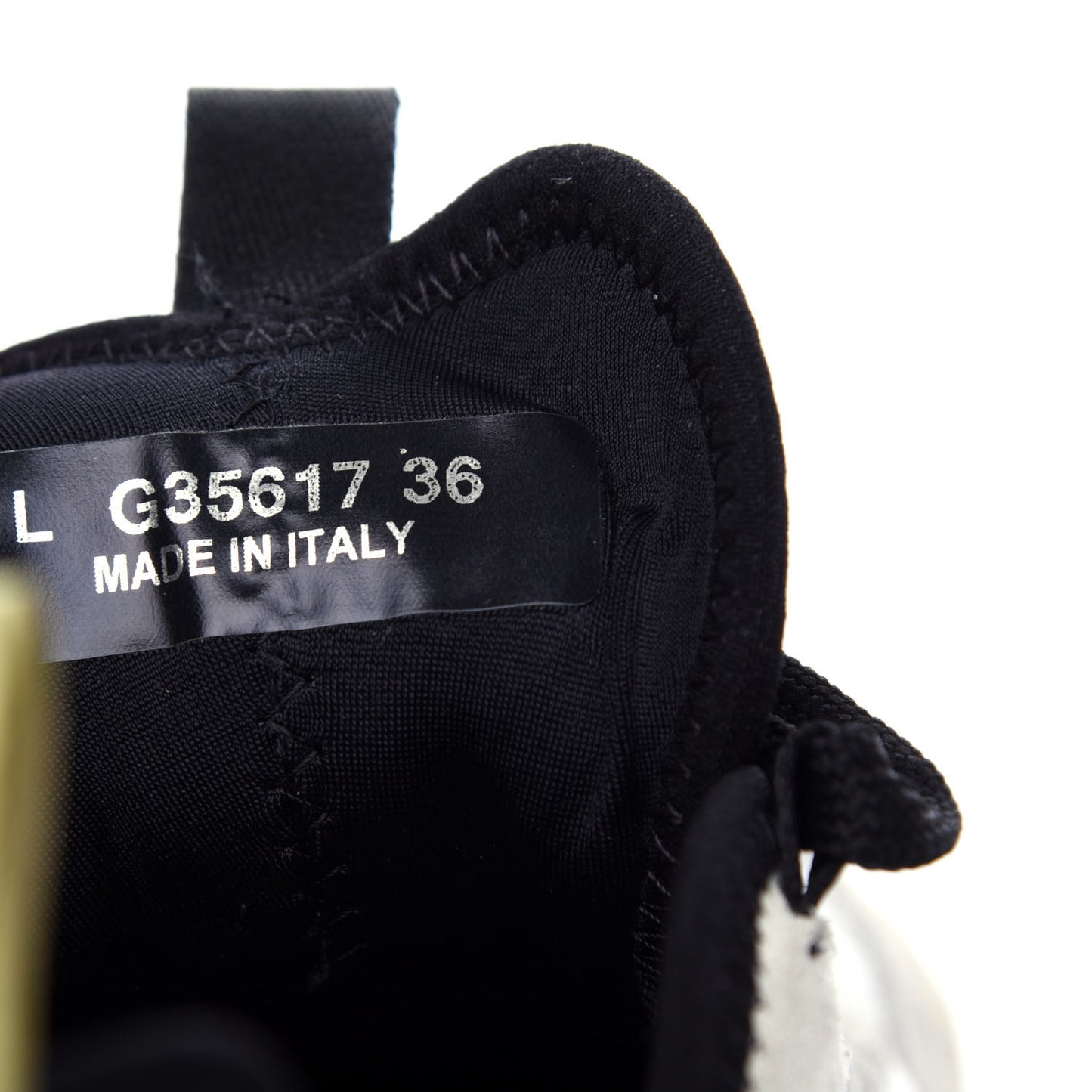 Fabric Calfskin Suede CC Sneakers 36 White Gray Yellow