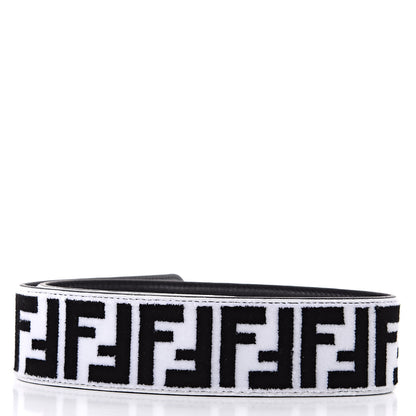 Fendi Velvet Tapestry Calfskin FF Reloaded Strap You White Black 2 of 5