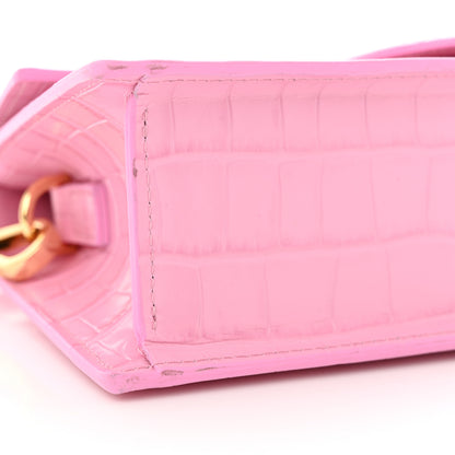 Jacquemus Calfskin Crocodile Embossed Le Grand Bambino Pink 8 of 13