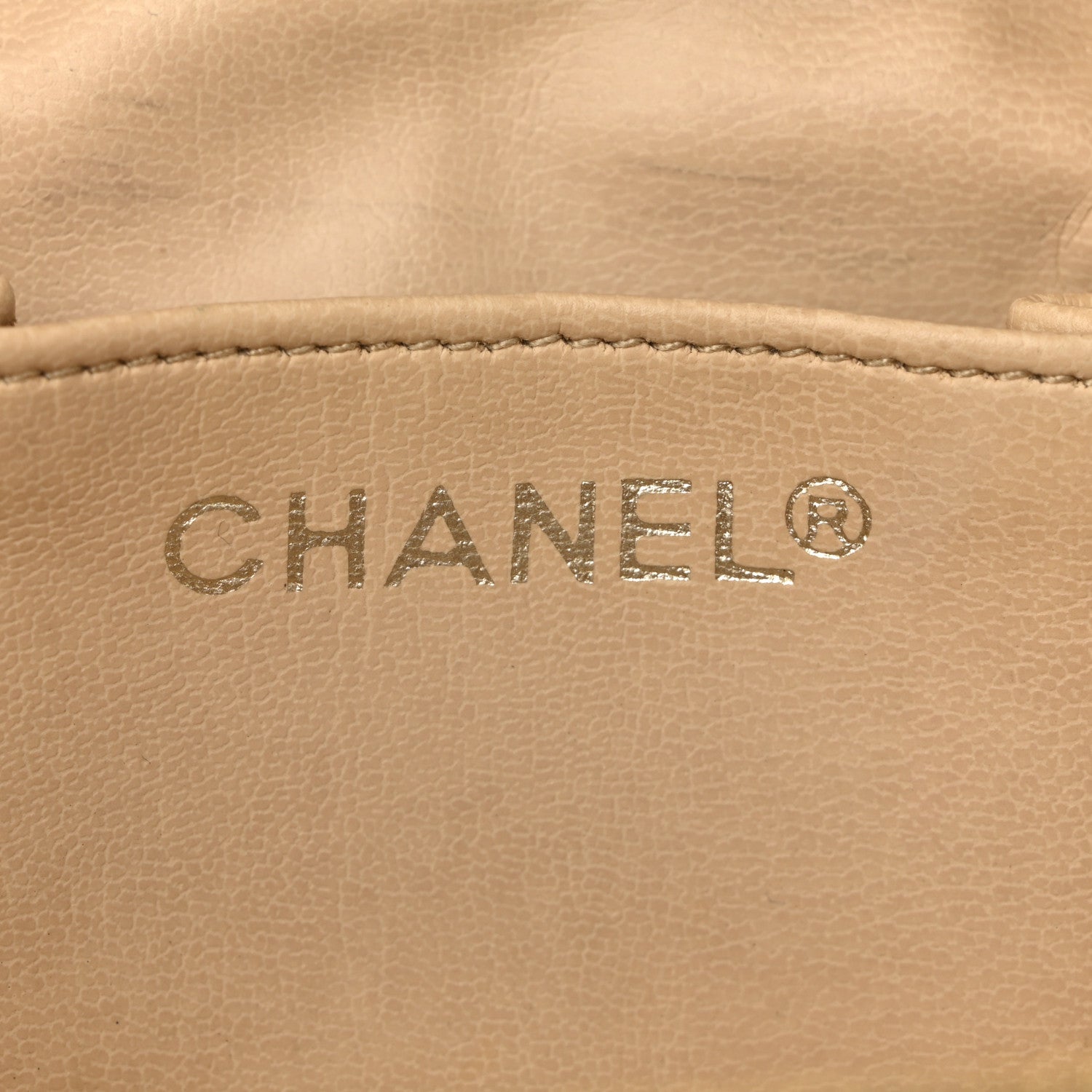 Chanel Lambskin Diamond Stitched Vanity Case With Chain Beige 6 of 11