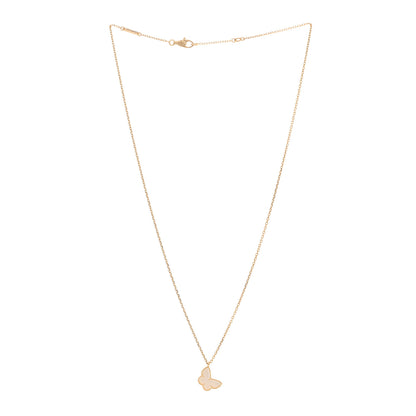 Van Cleef & Arpels 18K Yellow Gold Mother of Pearl Sweet Alhambra Butterfly Pendant Necklace 3 of 5
