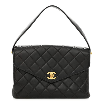 Chanel Lambskin Quilted CC Flap Shoulder Bag Black 1 of 13