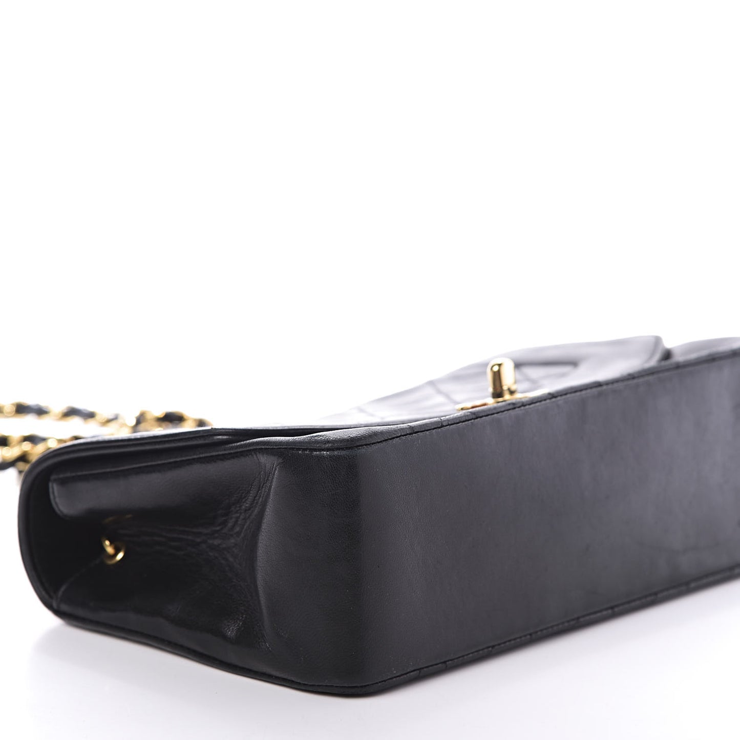 Lambskin Quilted Small Single Flap Bag Black