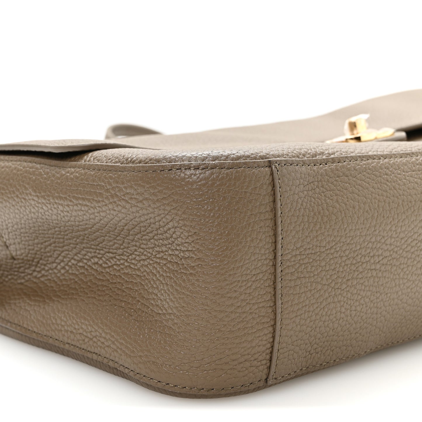 Grained Calfskin Small Souplissimo Maxi Flap Dark Khaki