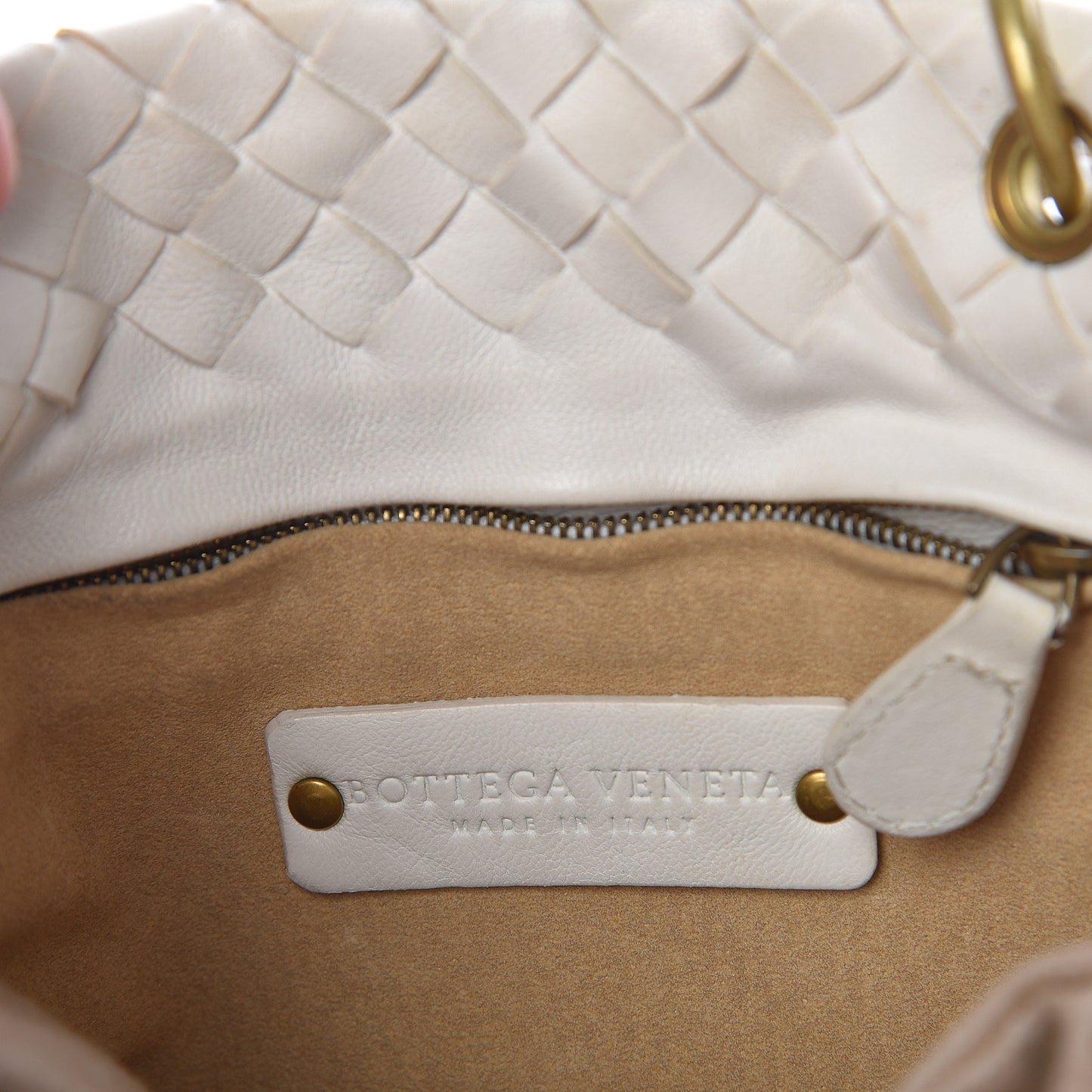 Nappa Intrecciato Small Capri Tote White