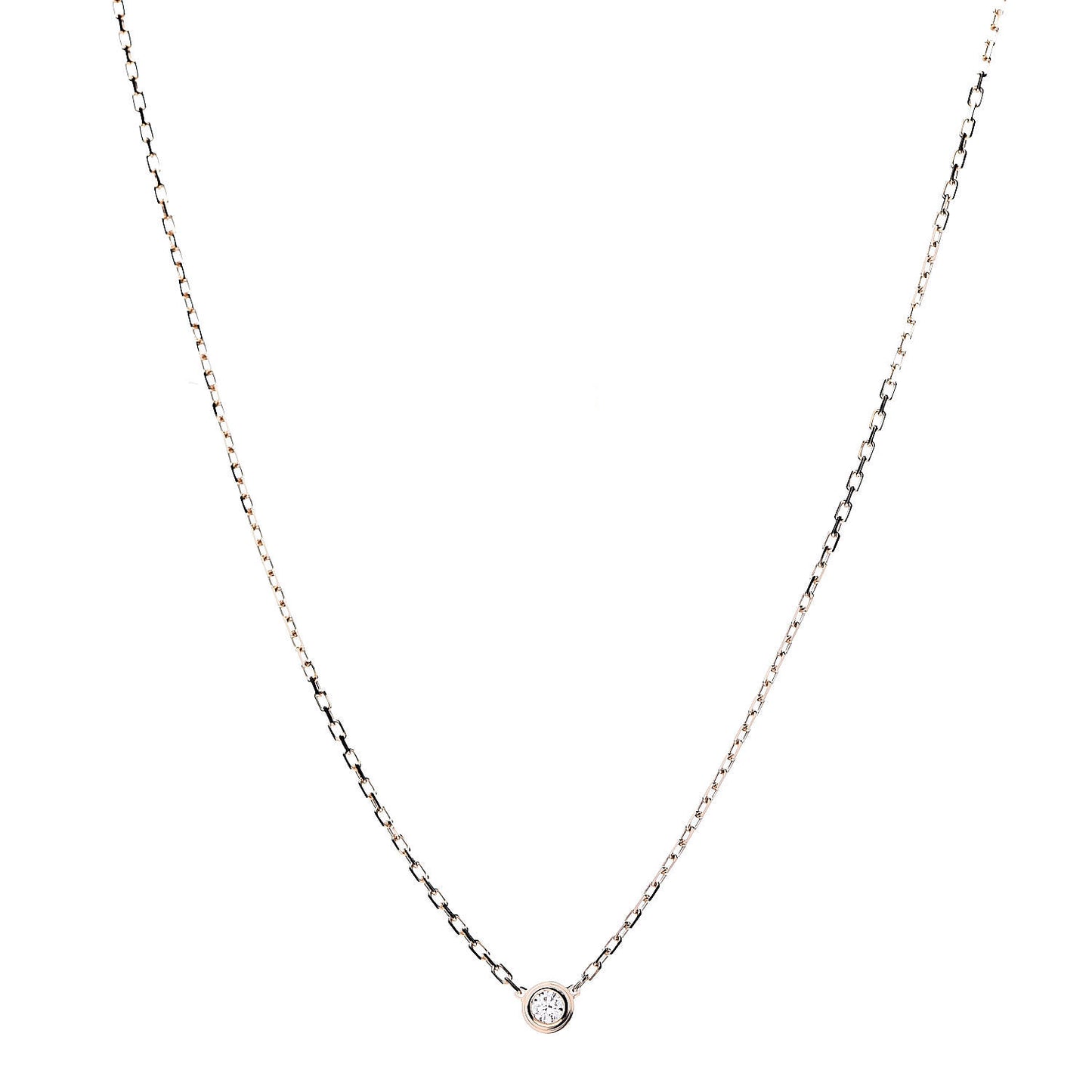 18K Pink Gold Diamond SM D'Amour Pendant Necklace