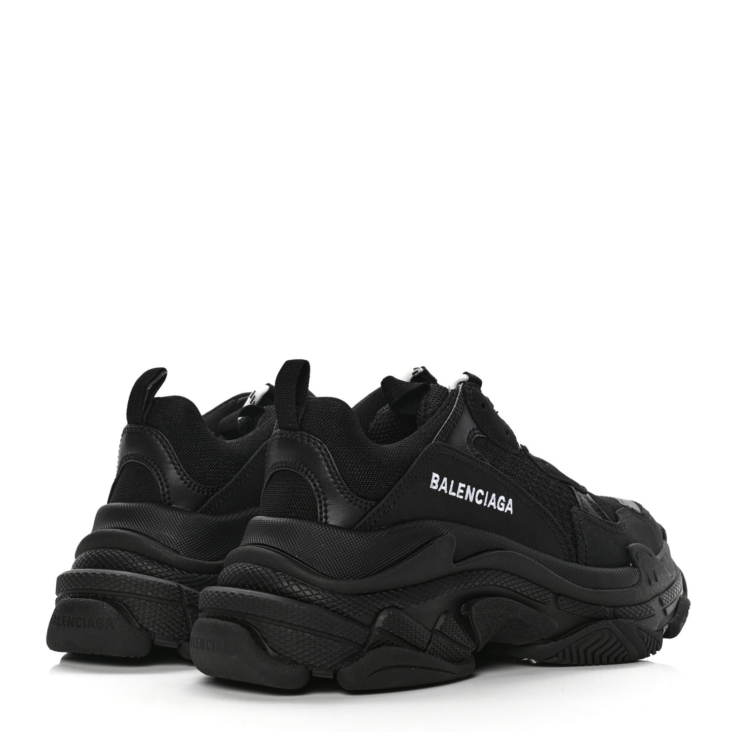 Fabric Mesh Womens Triple S Sneakers 37 Black